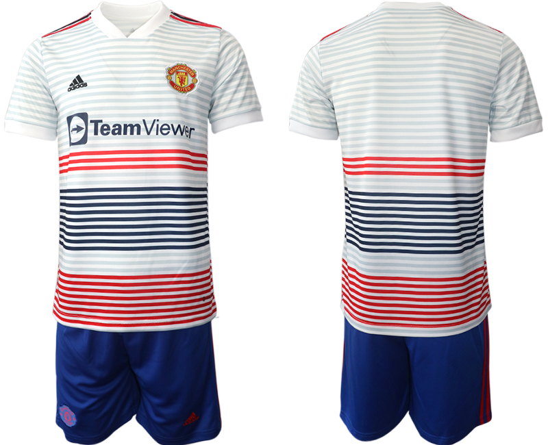 Men 2022-2023 Club Manchester United away white blank Adidas Soccer Jersey
